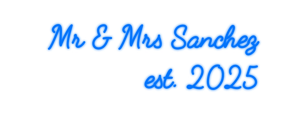 Insegne al neon personalizzate Mr &amp; Mrs Sanc...