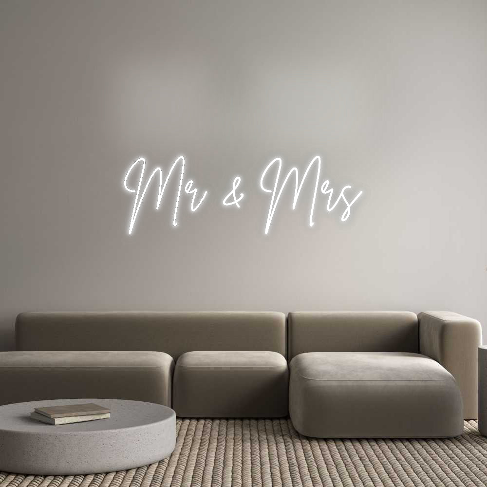 Insegne al neon personalizzate Mr &amp; Mrs