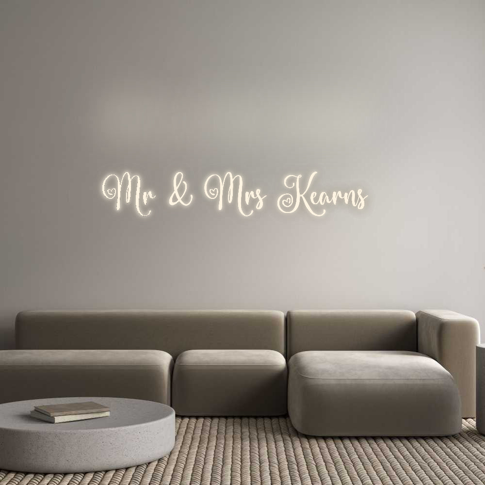 Insegne al neon personalizzate Mr &amp; Mrs Kear...