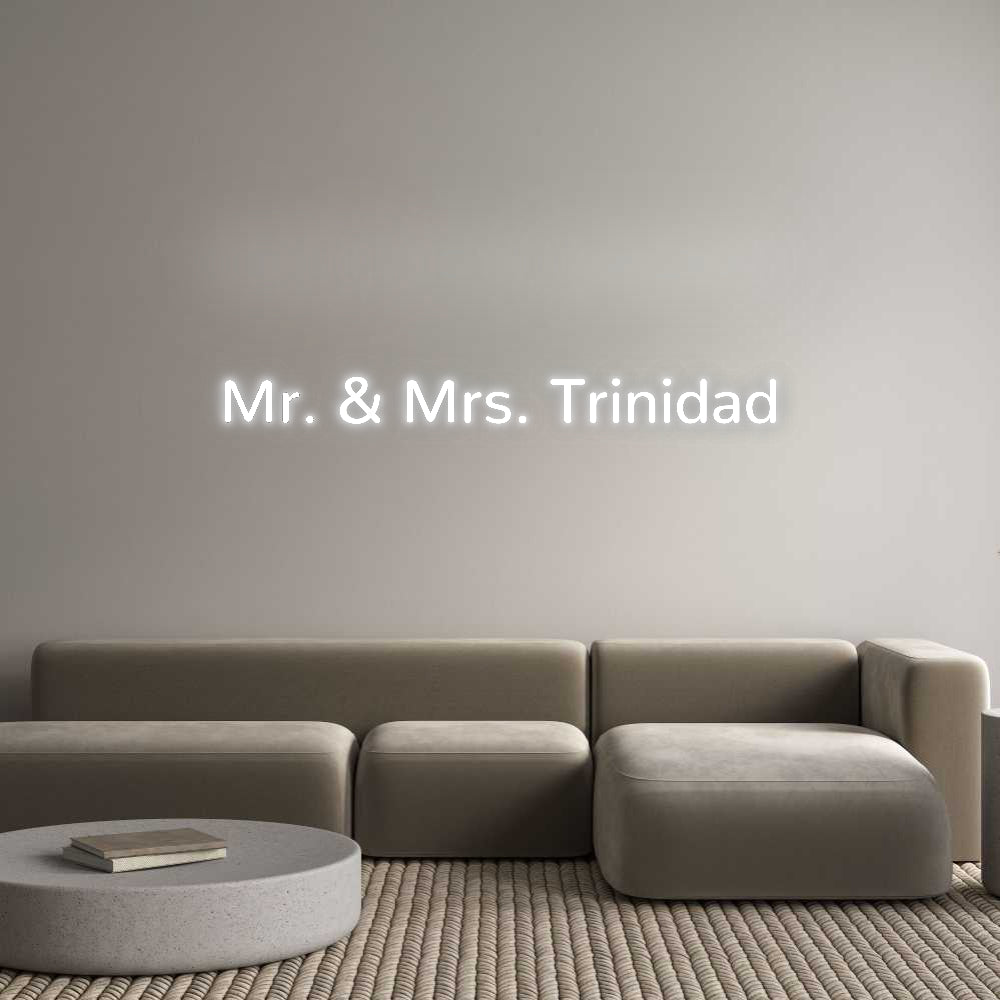 Insegne al neon personalizzate Mr. &amp; Mrs. Tr...