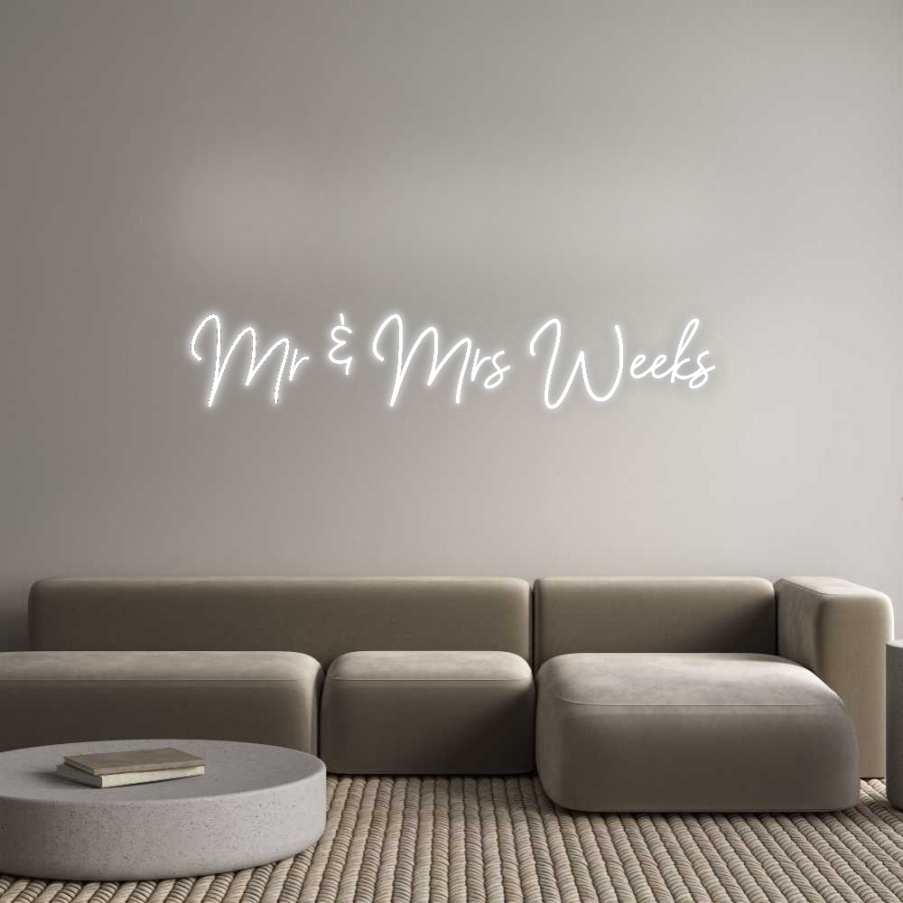 Insegne al neon personalizzate Mr &amp; Mrs Weeks