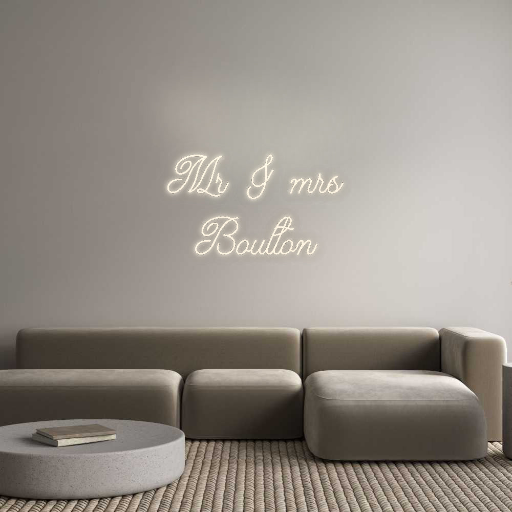 Insegne al neon personalizzate Mr &amp; Mrs
 Bou...