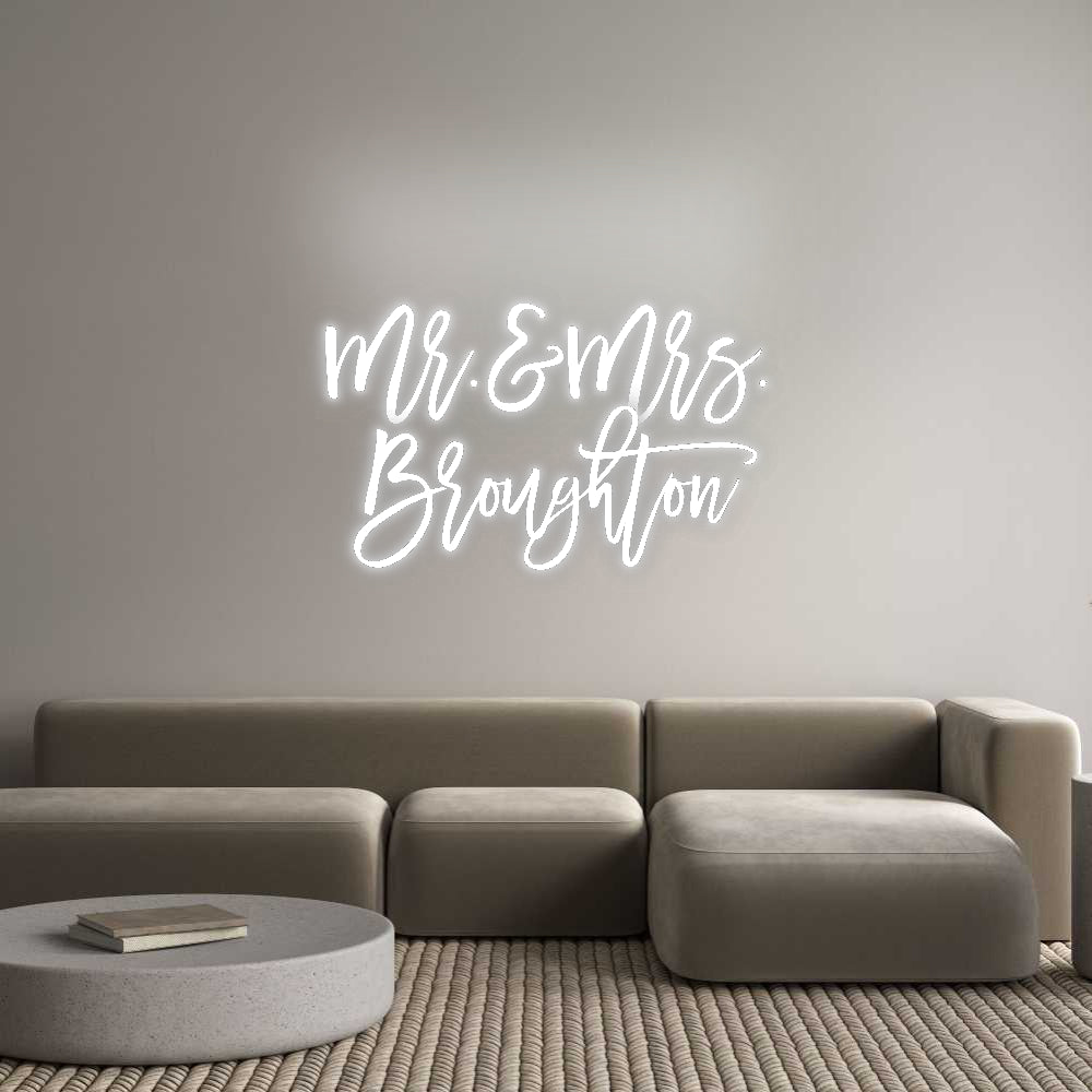 Insegne al neon personalizzate Mr.&amp;Mrs.
 Fra...