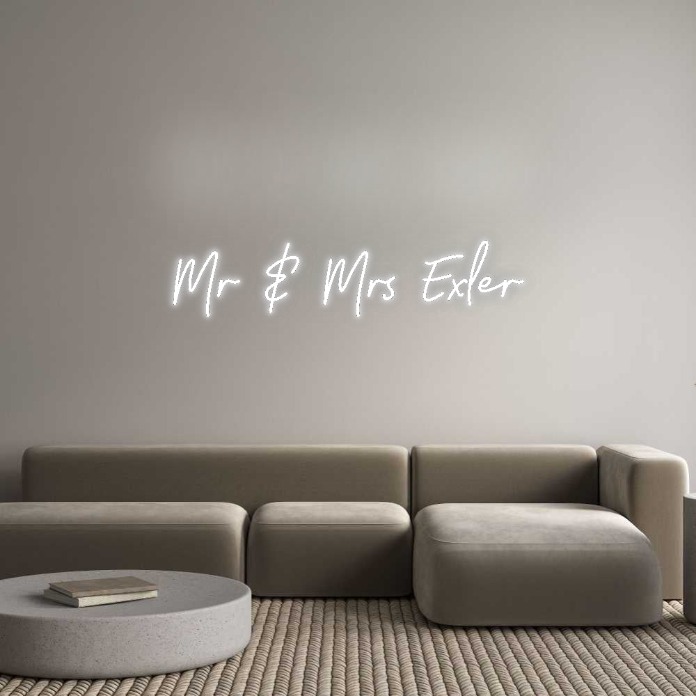 Insegne al neon personalizzate Mr &amp; Mrs Exler