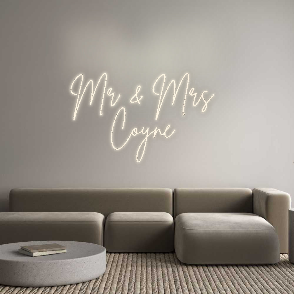 Insegne al neon personalizzate Mr &amp; Mrs
 Co...