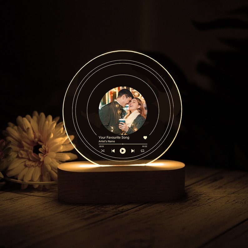 Customization Photo Night Light Romantic Gift for Couples Anniversary Gift Valentine's Gift