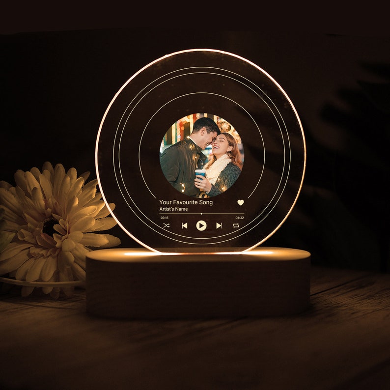 Customization Photo Night Light Romantic Gift for Couples Anniversary Gift Valentine's Gift