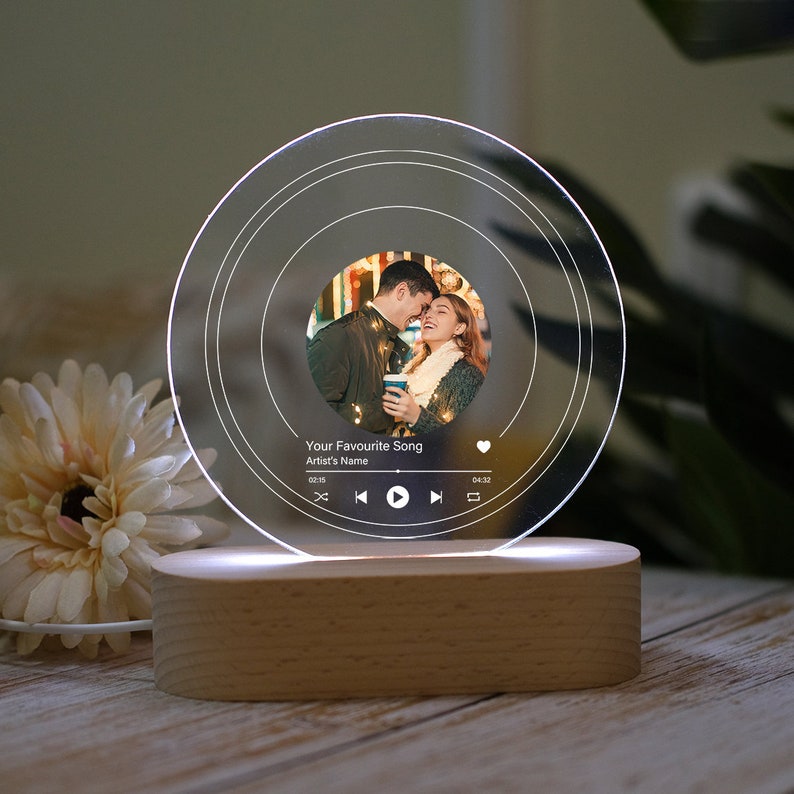 Customization Photo Night Light Romantic Gift for Couples Anniversary Gift Valentine's Gift