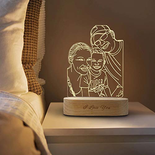 Foto personalizzata Incisione lampada 3D Testo personalizzato Anniversario di matrimonio Regali di compleanno di Natale per coppie 
