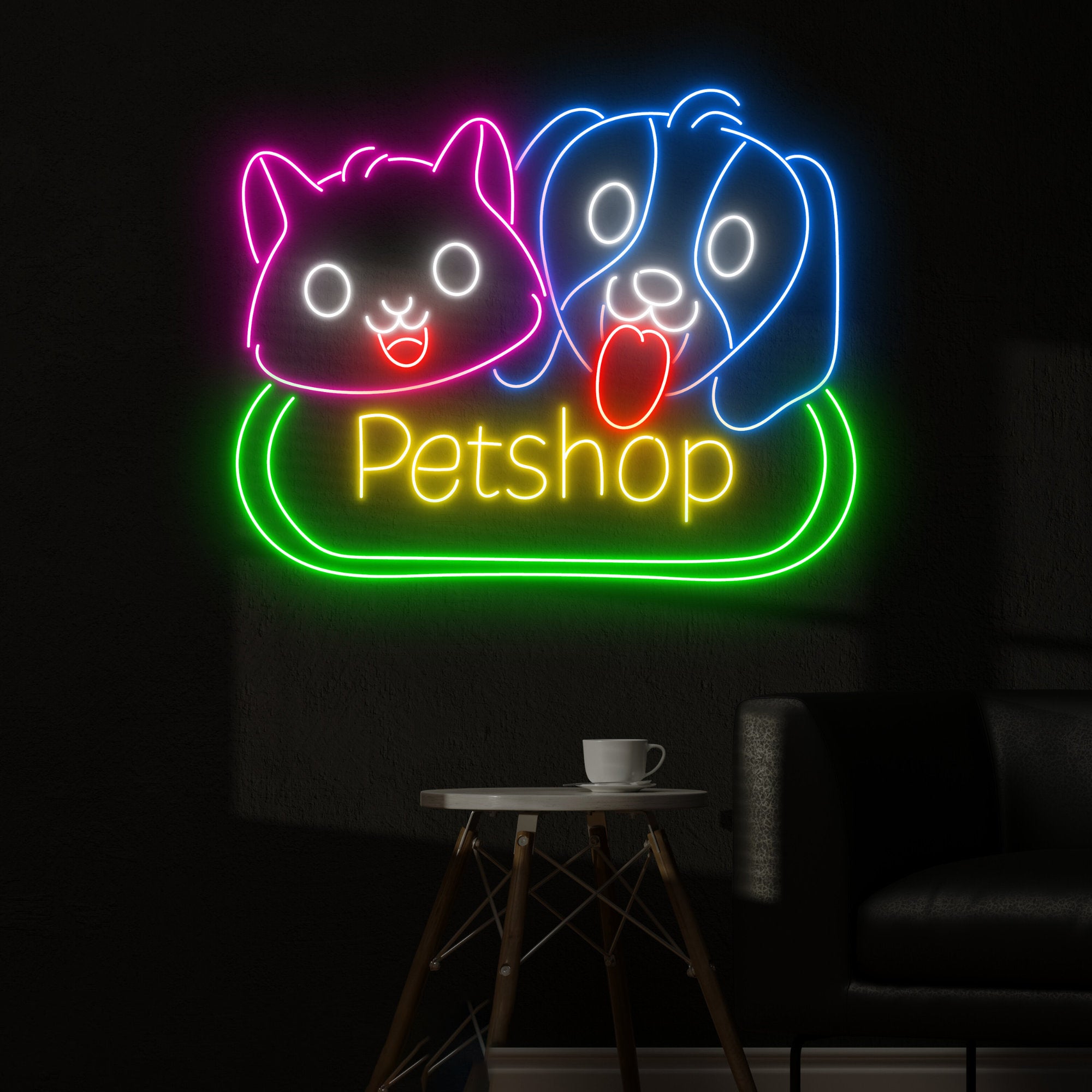 NEONIP-Insegna al neon per cani e gatti fatta a mano al 100% per il negozio di animali domestici