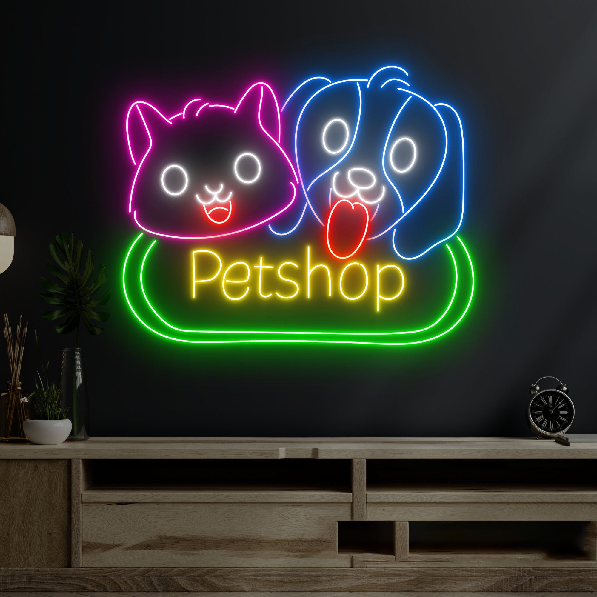 NEONIP-Insegna al neon per cani e gatti fatta a mano al 100% per il negozio di animali domestici