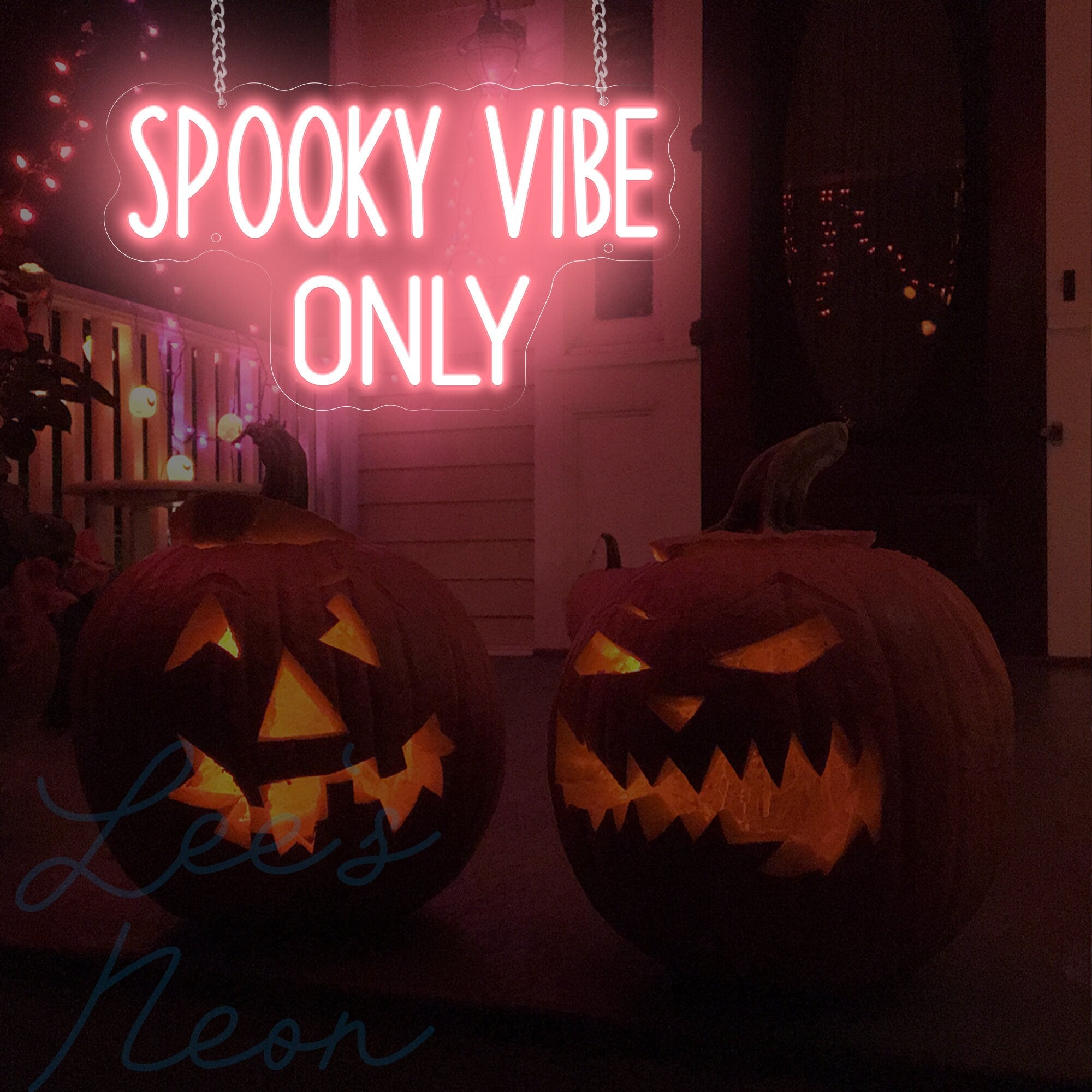NEONIP-100% Handmade Spooky Vibe Only Neon Sign Halloween Event Light Up Sign Decor