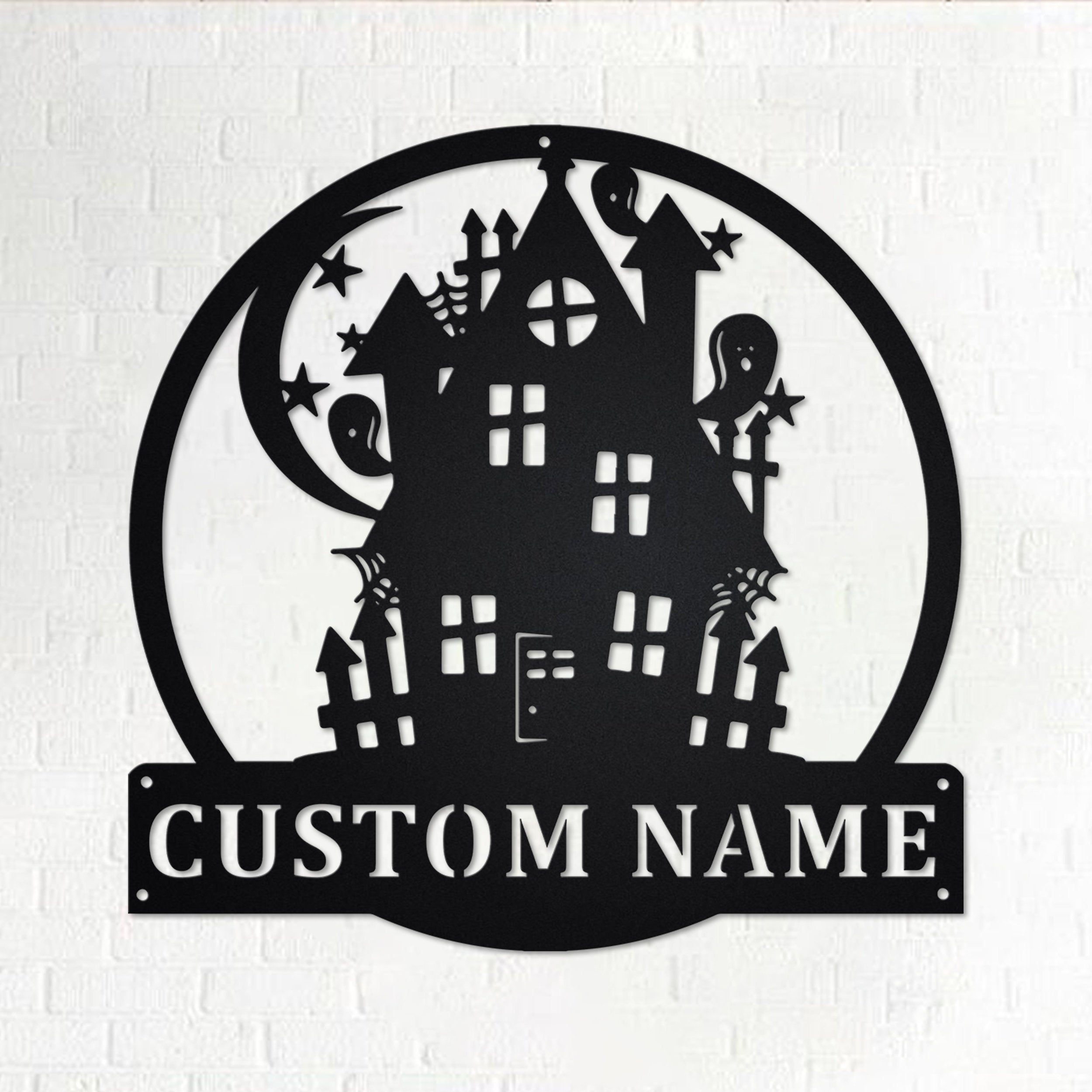 NEONIP-Personalized 100% Handmade Halloween Metal Sign LED Neon Sign with Haunted House