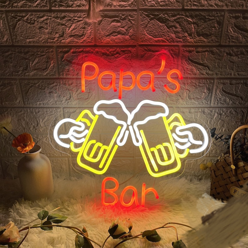 NEONIP-Personalized 100% Handmade Pub Beer Brand LED Neon Sign with Your Family Name