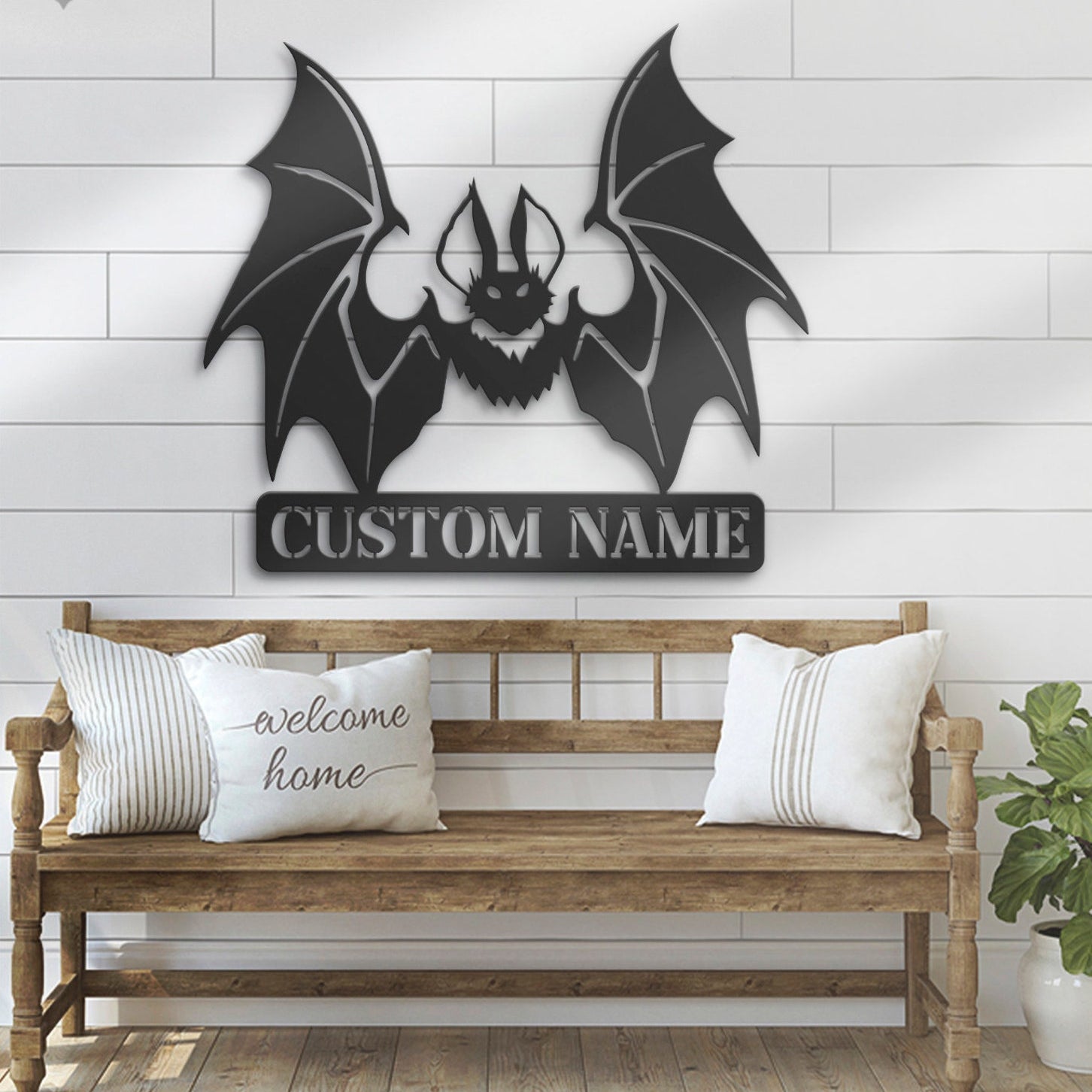 NEONIP-Personalized 100% Handmade Halloween Metal Sign LED Neon Sign with Bat