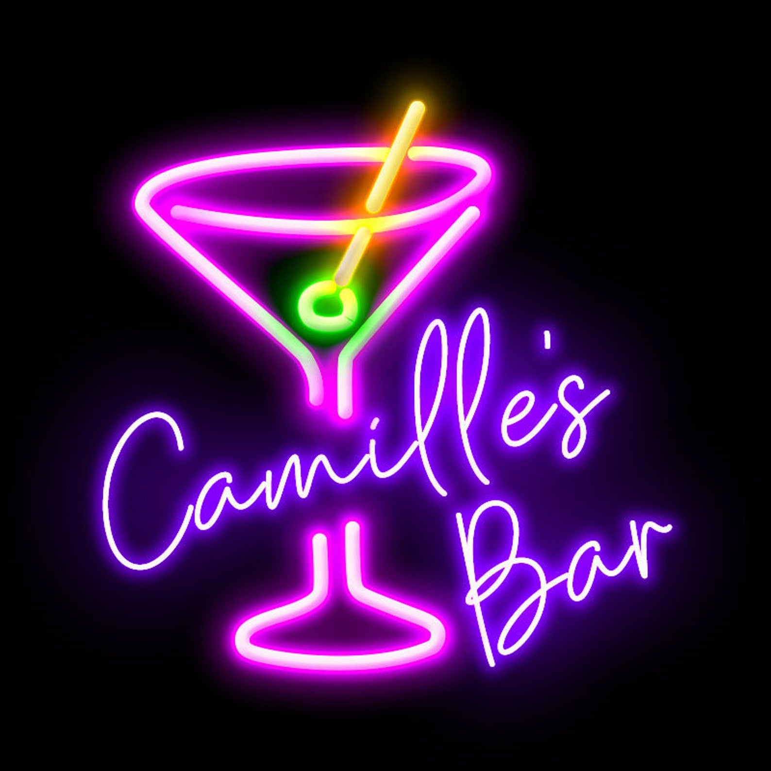 NEONIP-Personalized 100% Handmade Your Name Cocktails Bar LED Neon Sign
