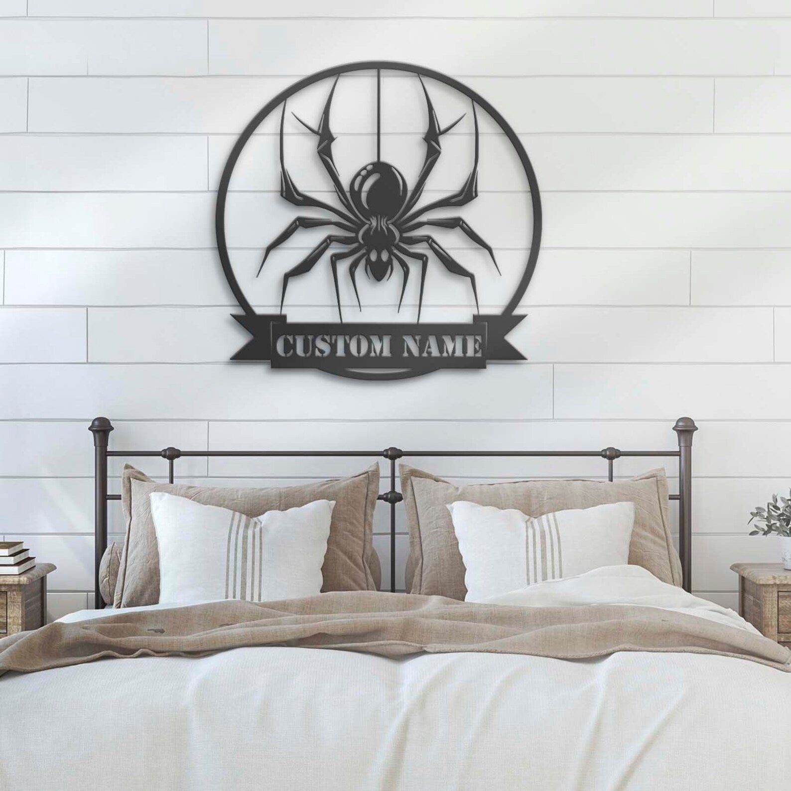 NEONIP-Personalized 100% Handmade Halloween Metal Sign LED Neon Sign with Spider