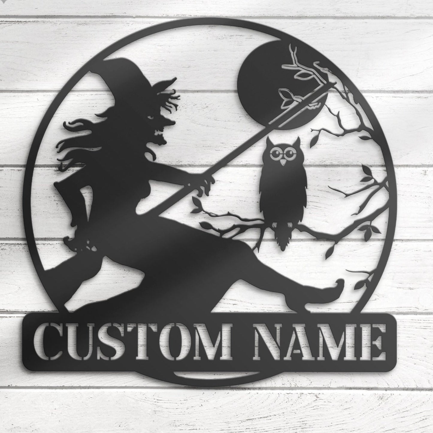NEONIP-Personalized 100% Handmade Halloween Metal Sign LED Neon Sign with Witch And Owl