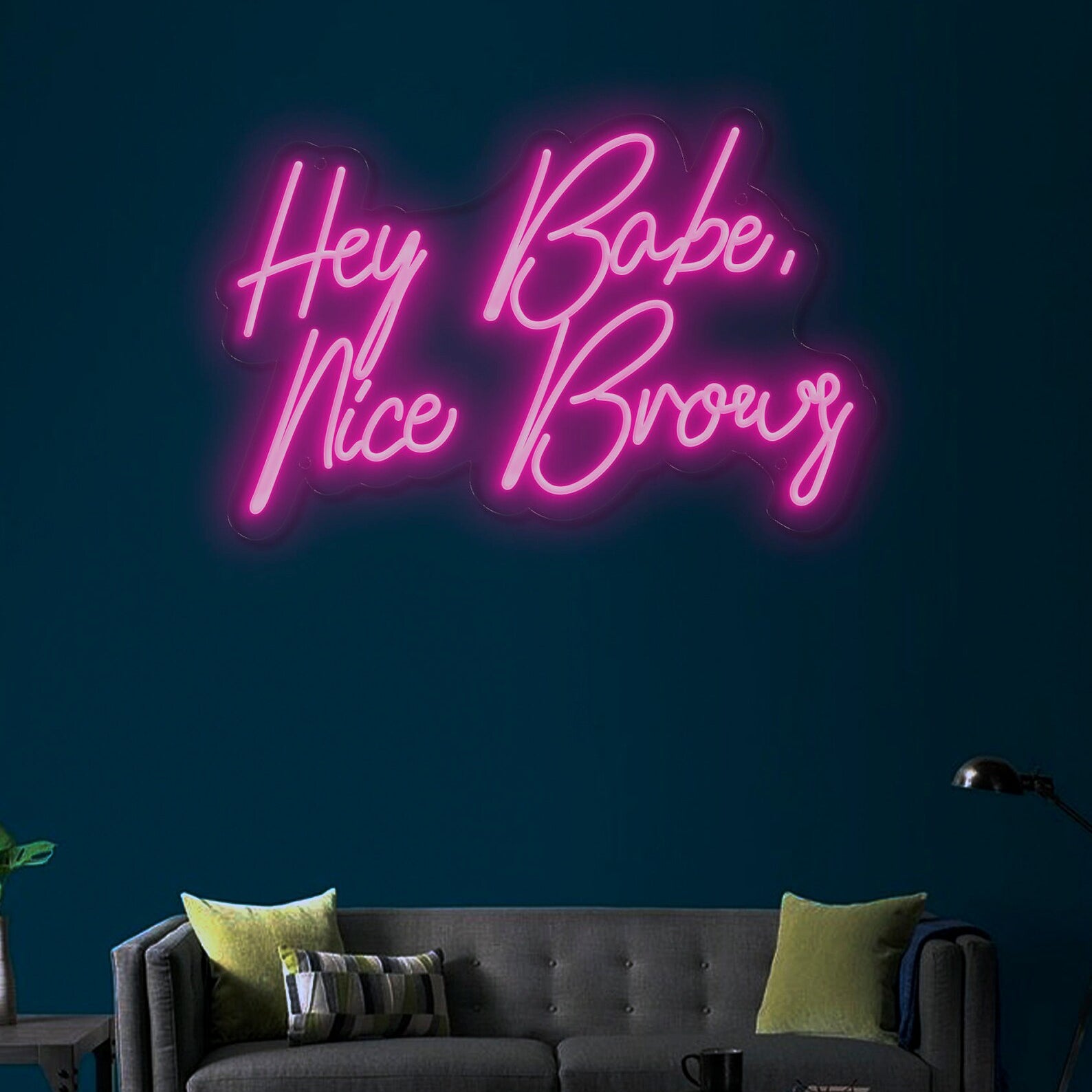 NEONIP-100% Handmade Hey Babe Nice Brows LED Neon Light Sign