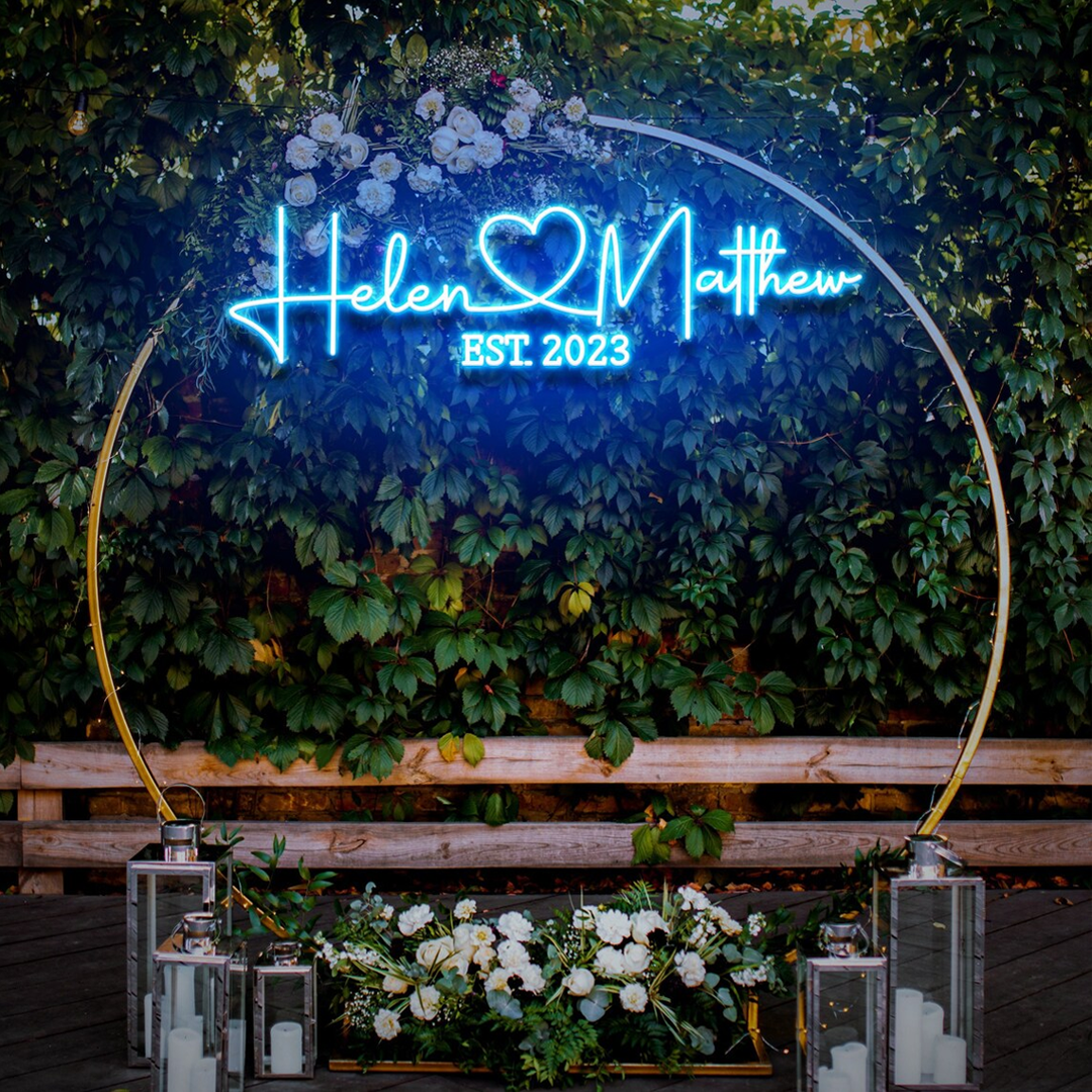 NEONIP-Personalized 100% Handmade Wedding LED Neon Sign with Your First Names and Establish Date