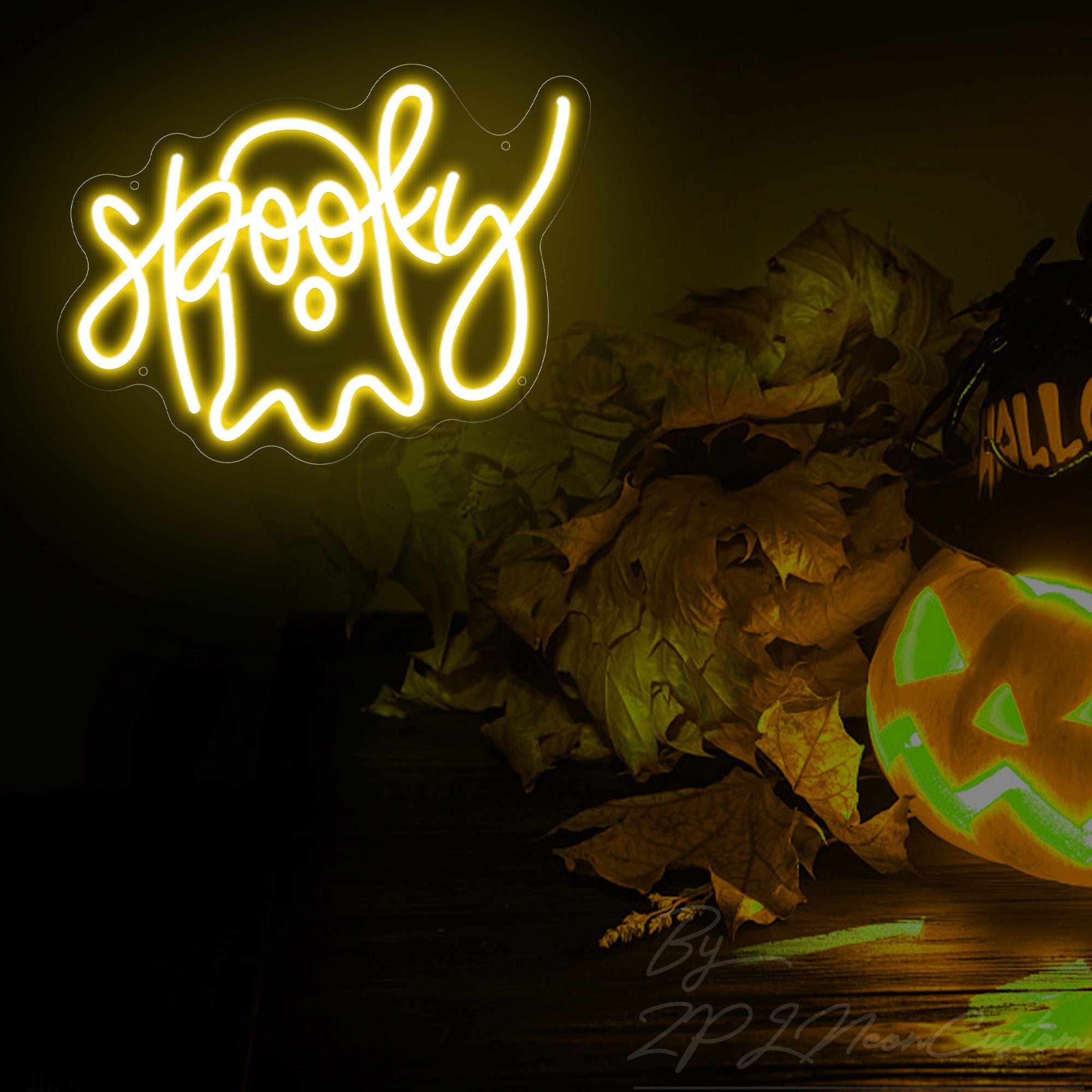 NEONIP-100% Handmade Spooky Ghost Neon Sign Halloween Party Event Decor