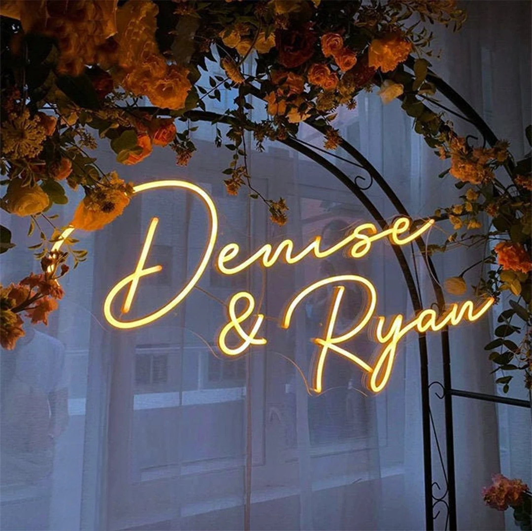 NEONIP-Personalized 100% Handmade Wedding LED Neon Sign with Your First Names Two Lines