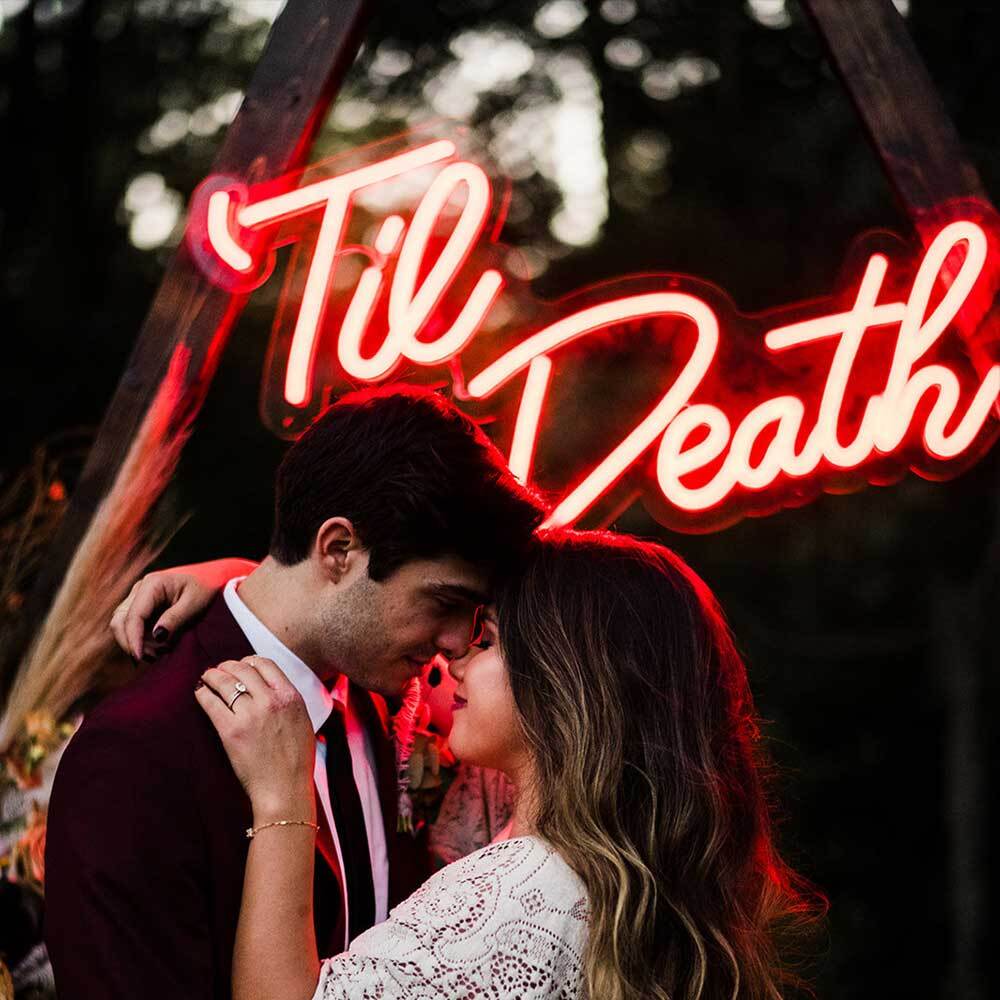 Insegna al neon a LED per matrimonio personalizzata 100% fatta a mano NEONIP con fino alla morte