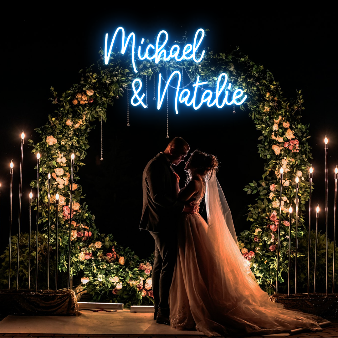 NEONIP-Personalized 100% Handmade Wedding LED Neon Sign with Your First Names Two Lines