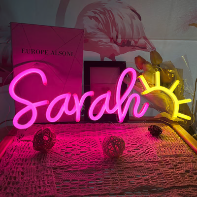 NEONIP-Personalized 100% Handmade Sun LED Neon Sign with Your Kid's Name