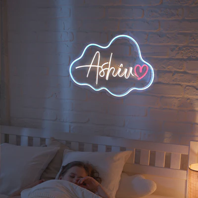 Insegna al neon a cuore LED personalizzata 100% fatta a mano NEONIP con il nome del tuo bambino