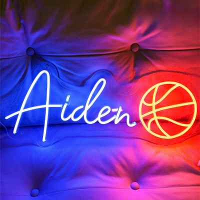 Insegna al neon LED da basket personalizzata 100% fatta a mano NEONIP con il nome del tuo bambino