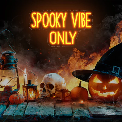 NEONIP-100% Handmade Spooky Vibe Only Neon Sign Halloween Event Light Up Sign Decor