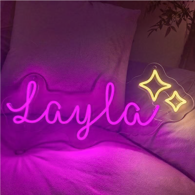 NEONIP-Personalized 100% Handmade Stars LED Neon Sign with Your Kid's Name