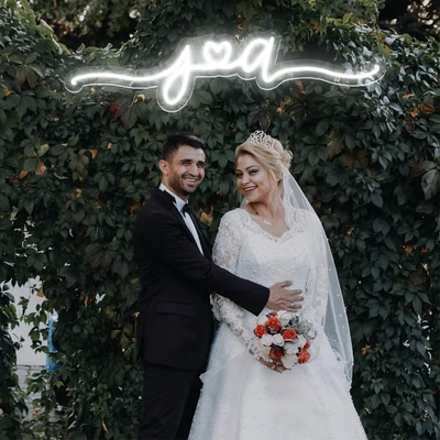 NEONIP-Personalized 100% Handmade Wedding LED Neon Sign with Your Initial Letters and Love