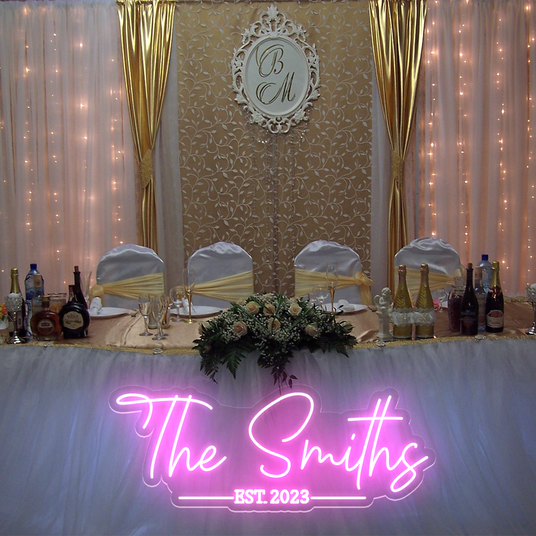 NEONIP-Personalized 100% Handmade Wedding LED Neon Sign with Name and Establish Date