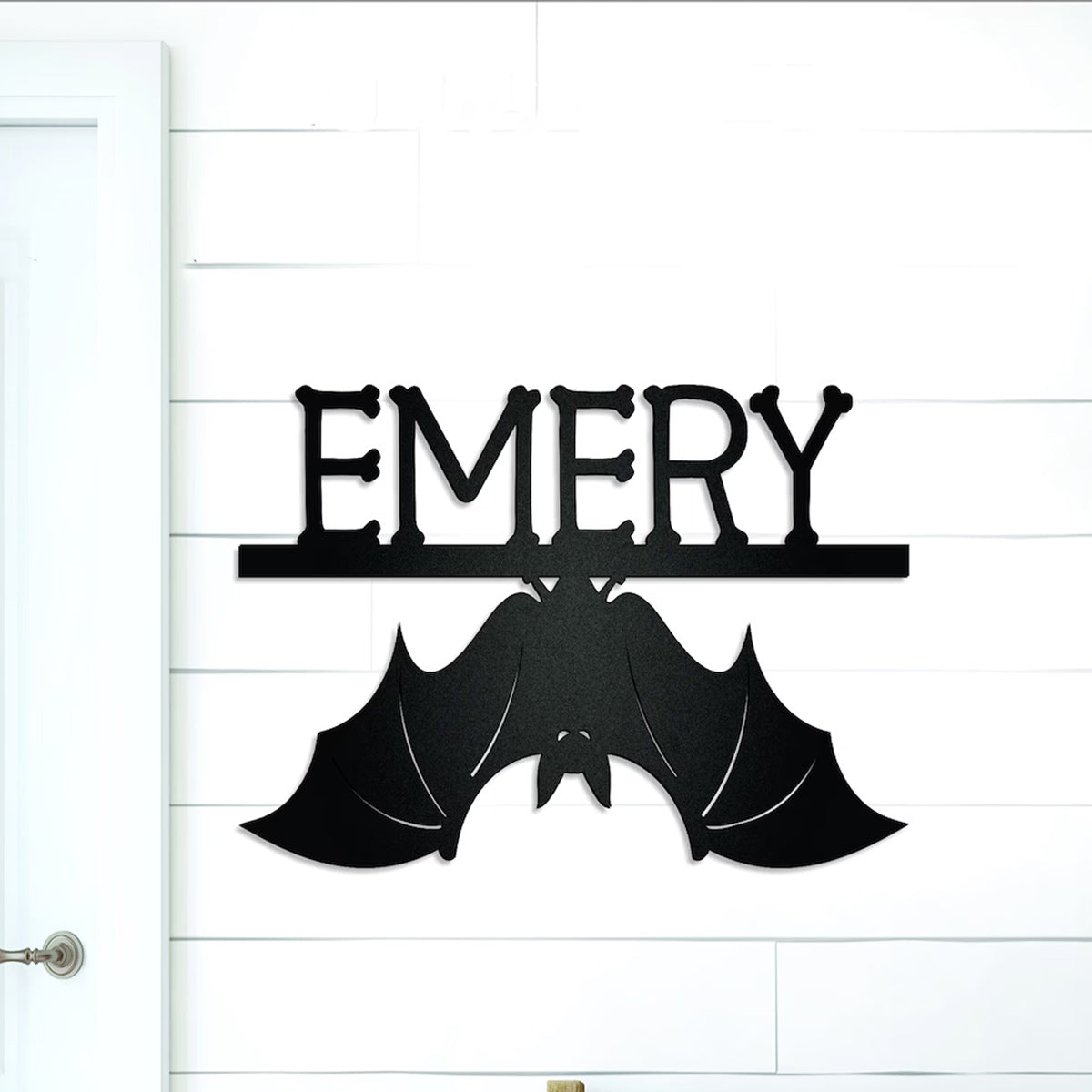 [Copy]NEONIP-Personalized 100% Handmade Metal Sign Name Bat Sign, Halloween Decor
