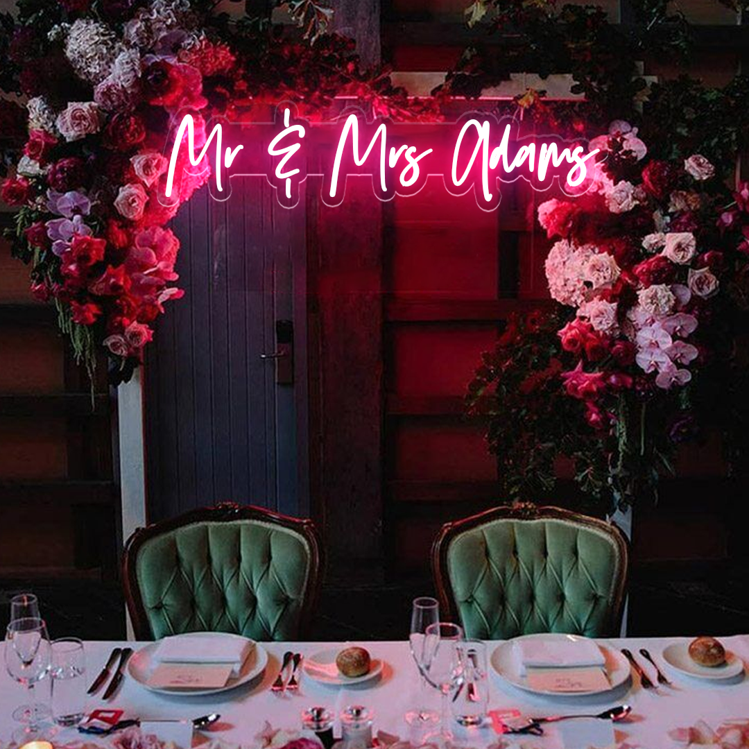 NEONIP-Personalized 100% Handmade Mr. & Mrs. Wedding LED Neon Sign with Your Family Name
