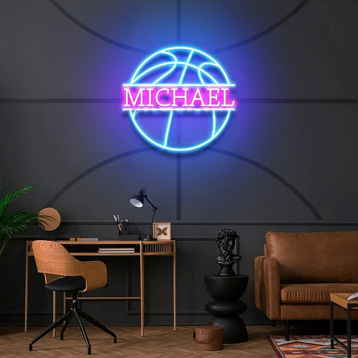 NEONIP-Personalized 100% Handmade Basketball LED Neon Sign with You Adorable Kid's Name