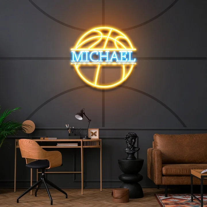 NEONIP-Personalized 100% Handmade Basketball LED Neon Sign with You Adorable Kid's Name