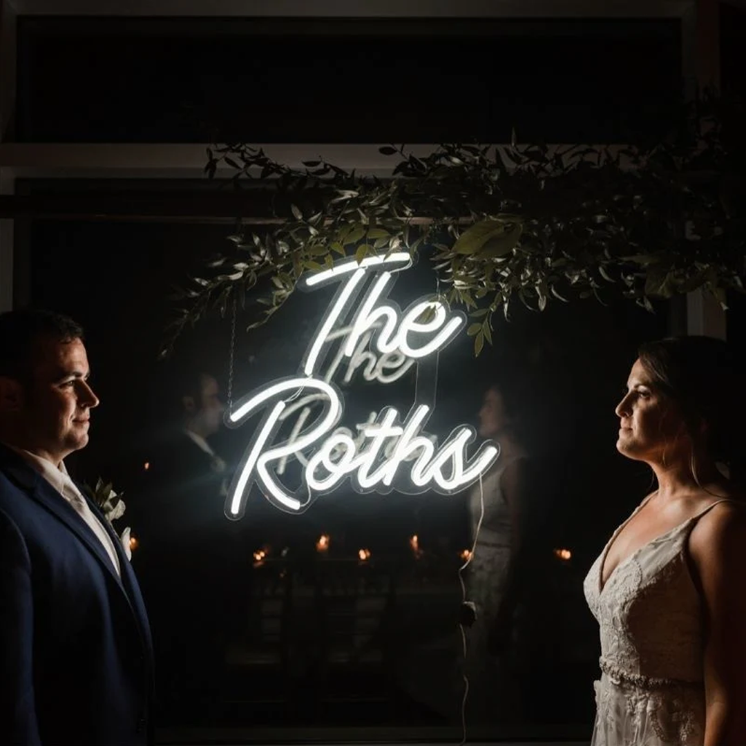 NEONIP-Personalized 100% Handmade Wedding LED Neon Sign with Your Family Name Two Lines