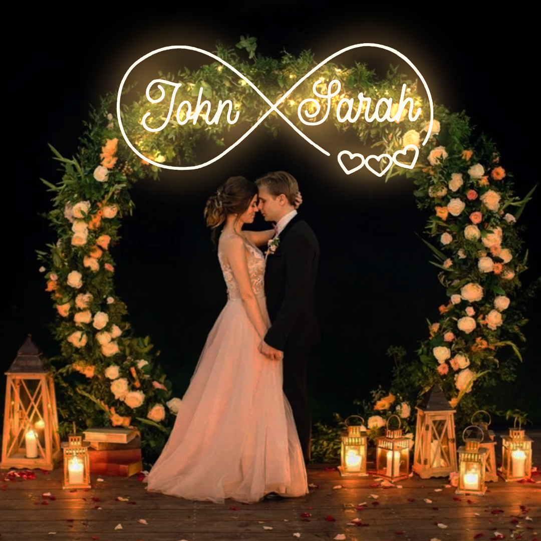 NEONIP-Personalized 100% Handmade Infinite Shape Wedding LED Neon Sign with Your First Names