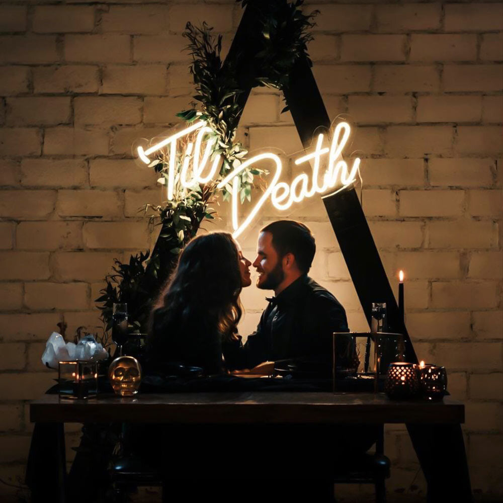 Insegna al neon a LED per matrimonio personalizzata 100% fatta a mano NEONIP con fino alla morte