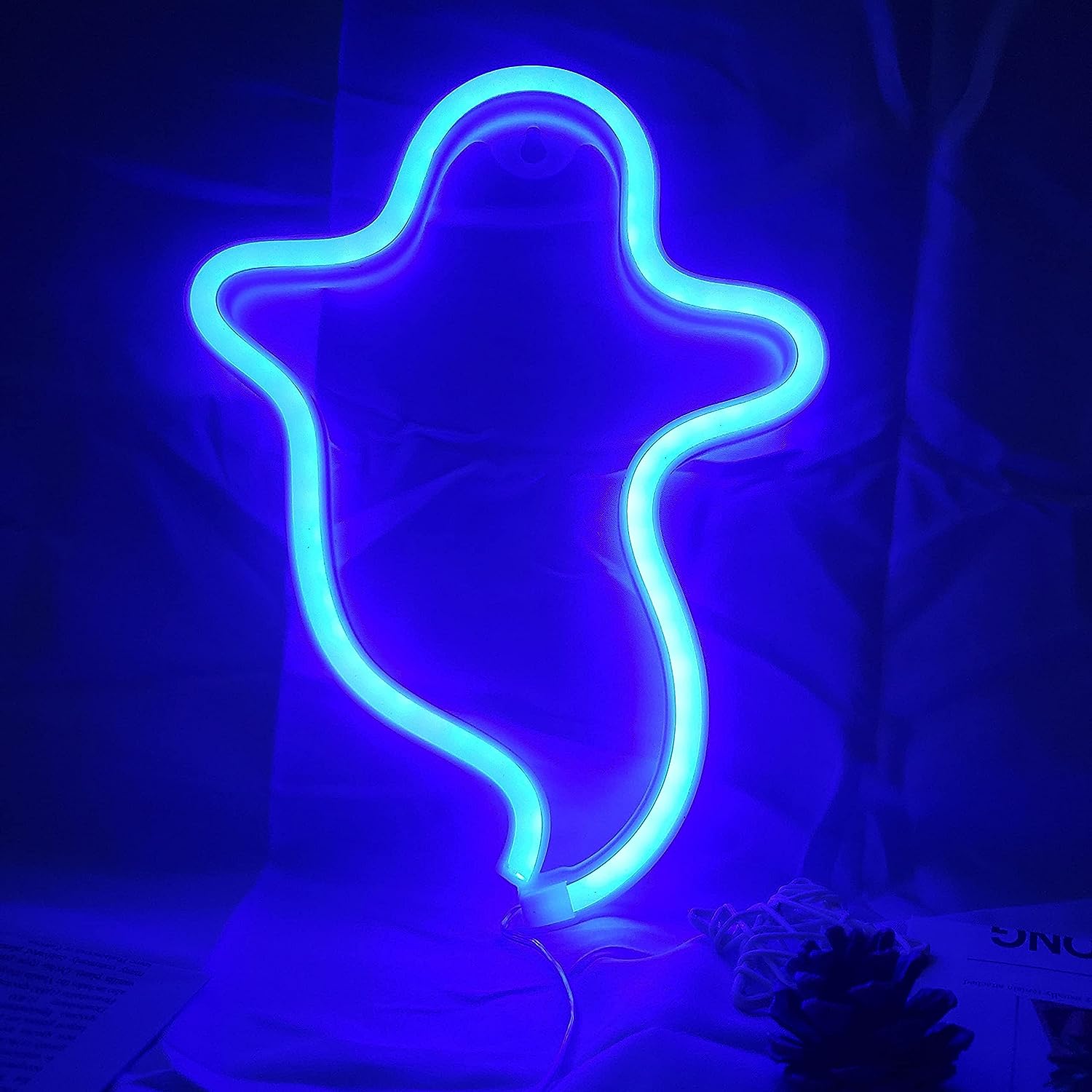 NEONIP-Insegna al neon del fantasma di Halloween fatta a mano al 100%.
