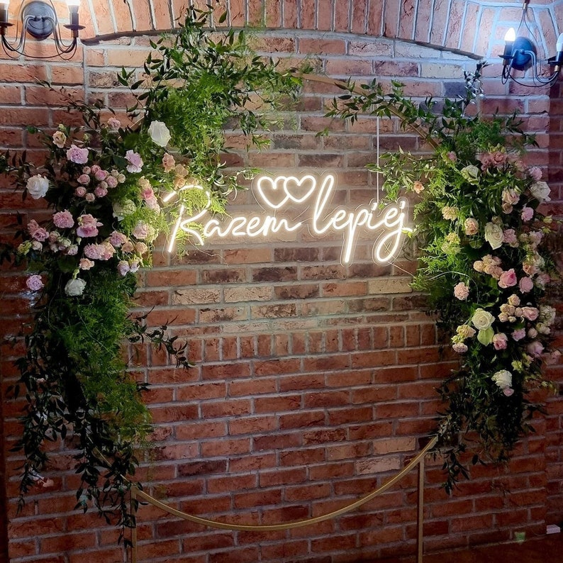 NEONIP-Personalized 100% Handmade Wedding LED Neon Sign with Hearts and Your Names