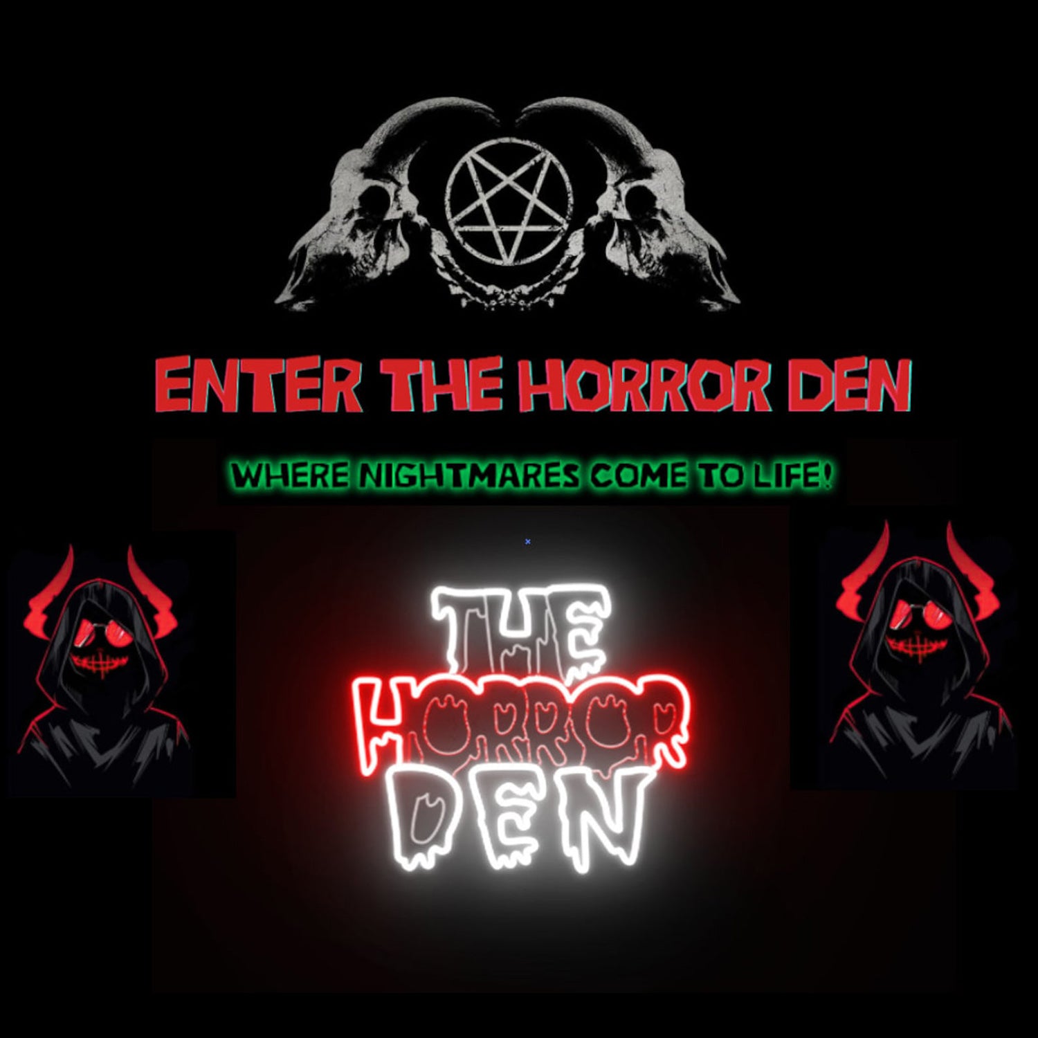 NEONIP-100% Handmade Halloween THE HORROR DEN Neon Sign Gothic room decor