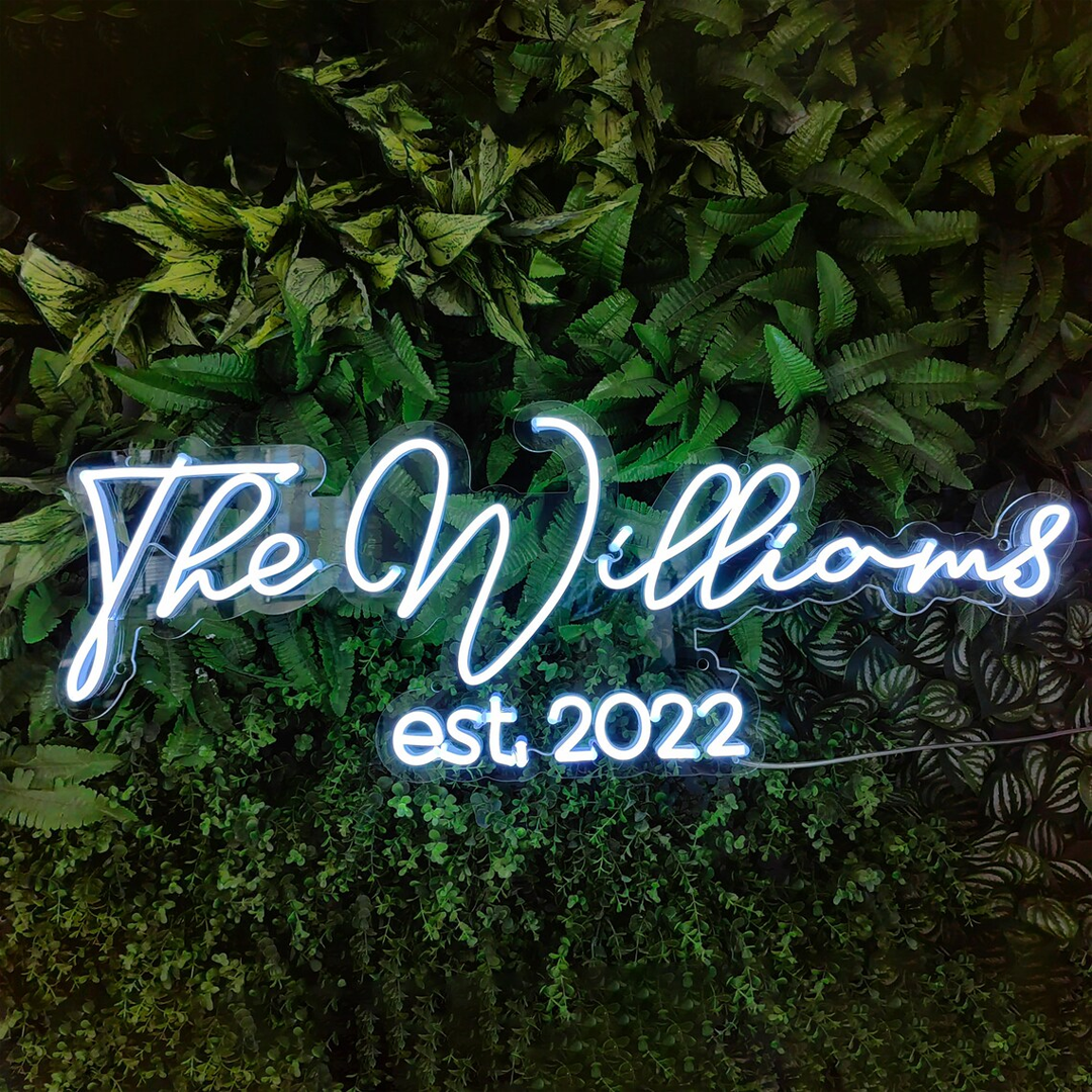 NEONIP-Personalized 100% Handmade Wedding LED Neon Sign with Family Name and Establish Date