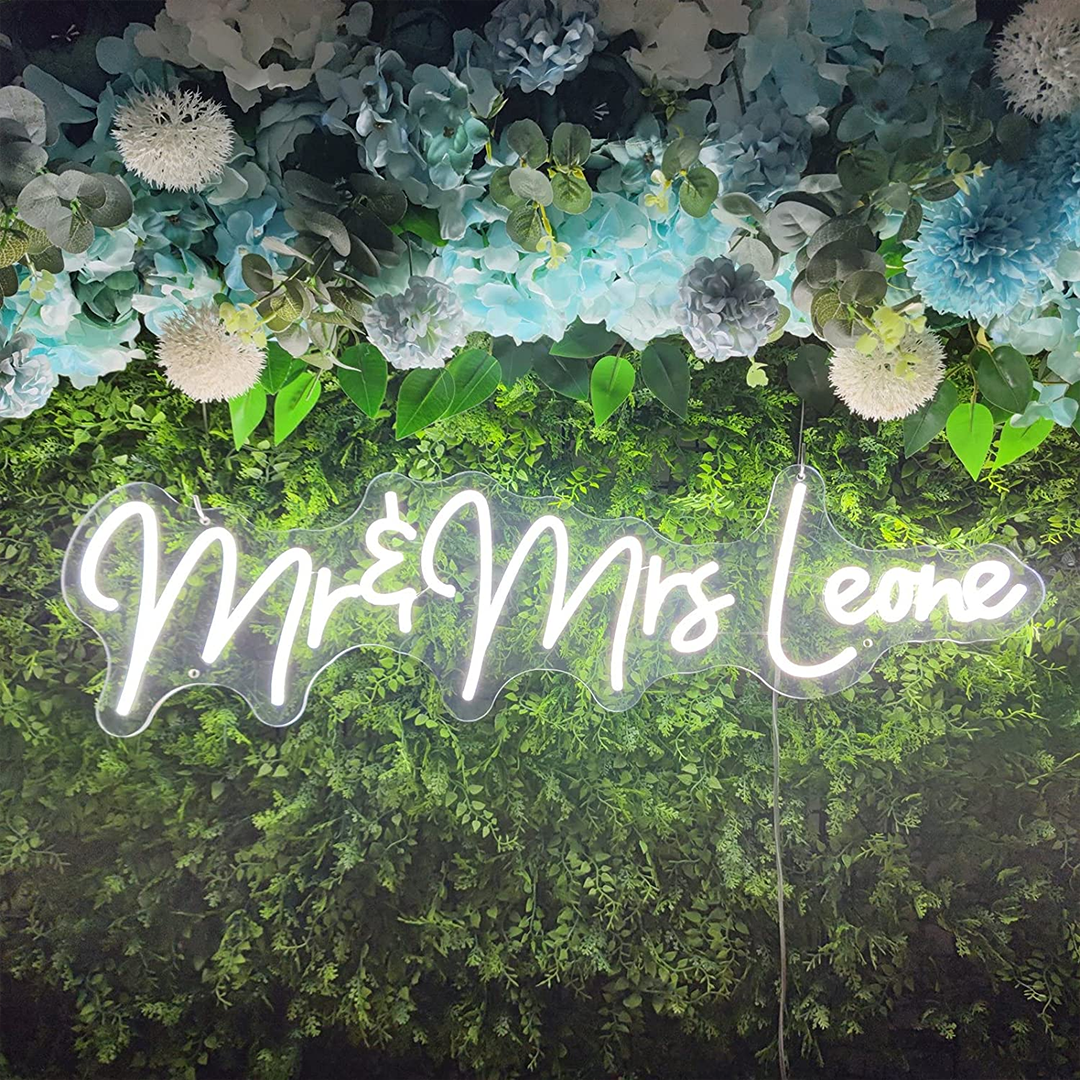 NEONIP-Personalized 100% Handmade Mr. & Mrs. Wedding LED Neon Sign with Your Family Name