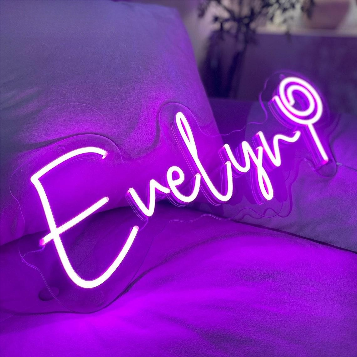 NEONIP-Personalized 100% Handmade Lollipop LED Neon Sign with You Kid's Name