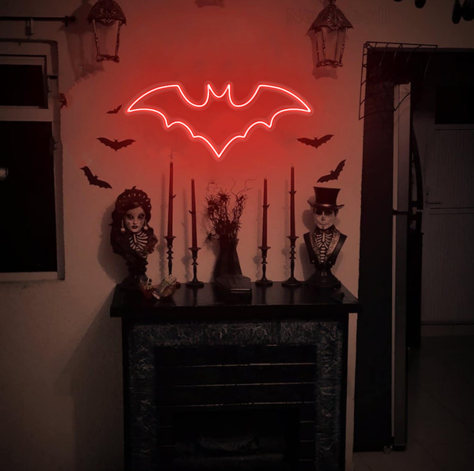 NEONIP-Insegna al neon pipistrello di Halloween fatta a mano al 100%.