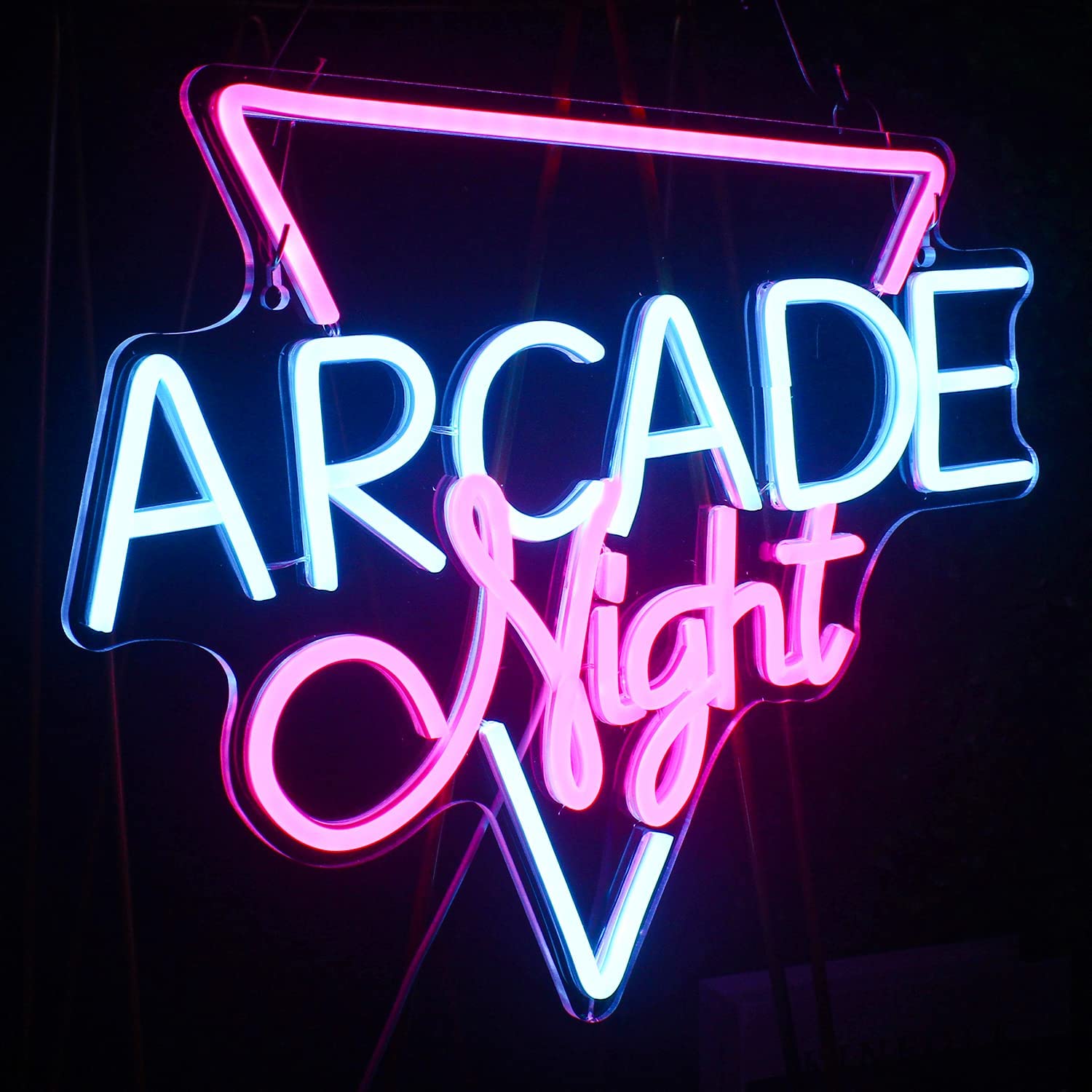 NEONIP-Insegna al neon LED Arcade Night fatta a mano al 100%.
